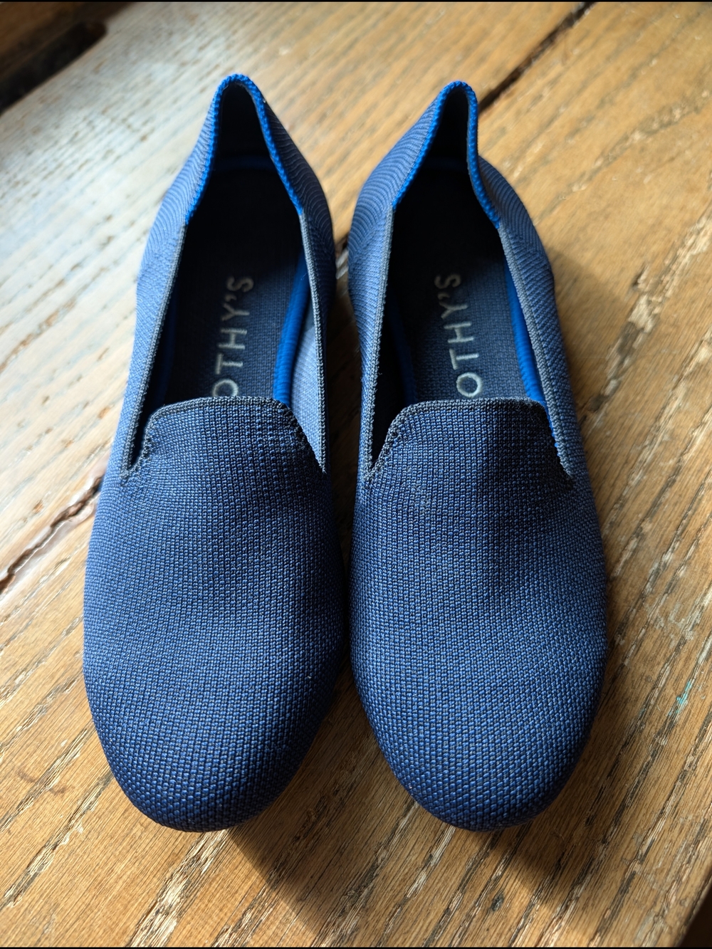 Rothy's Navy Blue Knit Slip-On Loafers